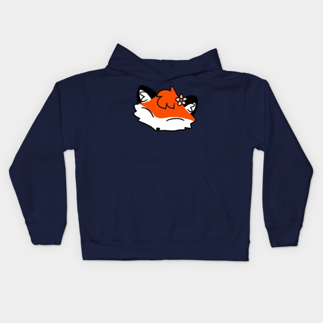 Flower Fox Face Kids Hoodie by saradaboru